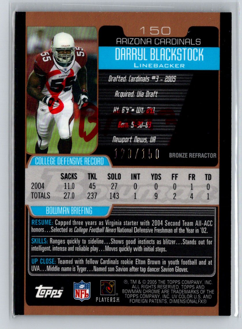 2005 Bowman Chrome #150 Darryl Blackstock Bronze Refractors #/150 i24