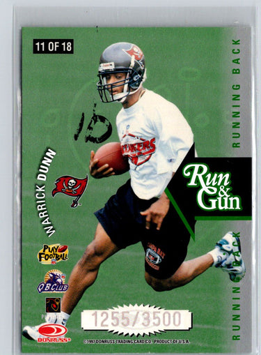 1997 Leaf #11 Trent Dilfer / Warrick Dunn SN3500 Run & Gun #/3500 i25