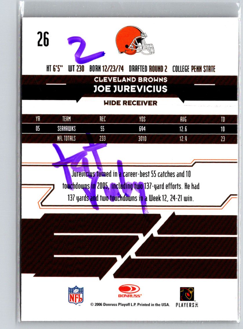 2006 Leaf Rookies & Stars Longevity #26 Joe Jurevicius Ruby #/249 i31