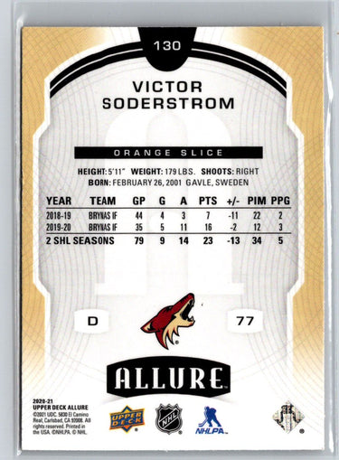 2020-21 Upper Deck Allure #130 Victor Soderstrom Orange Slice i23