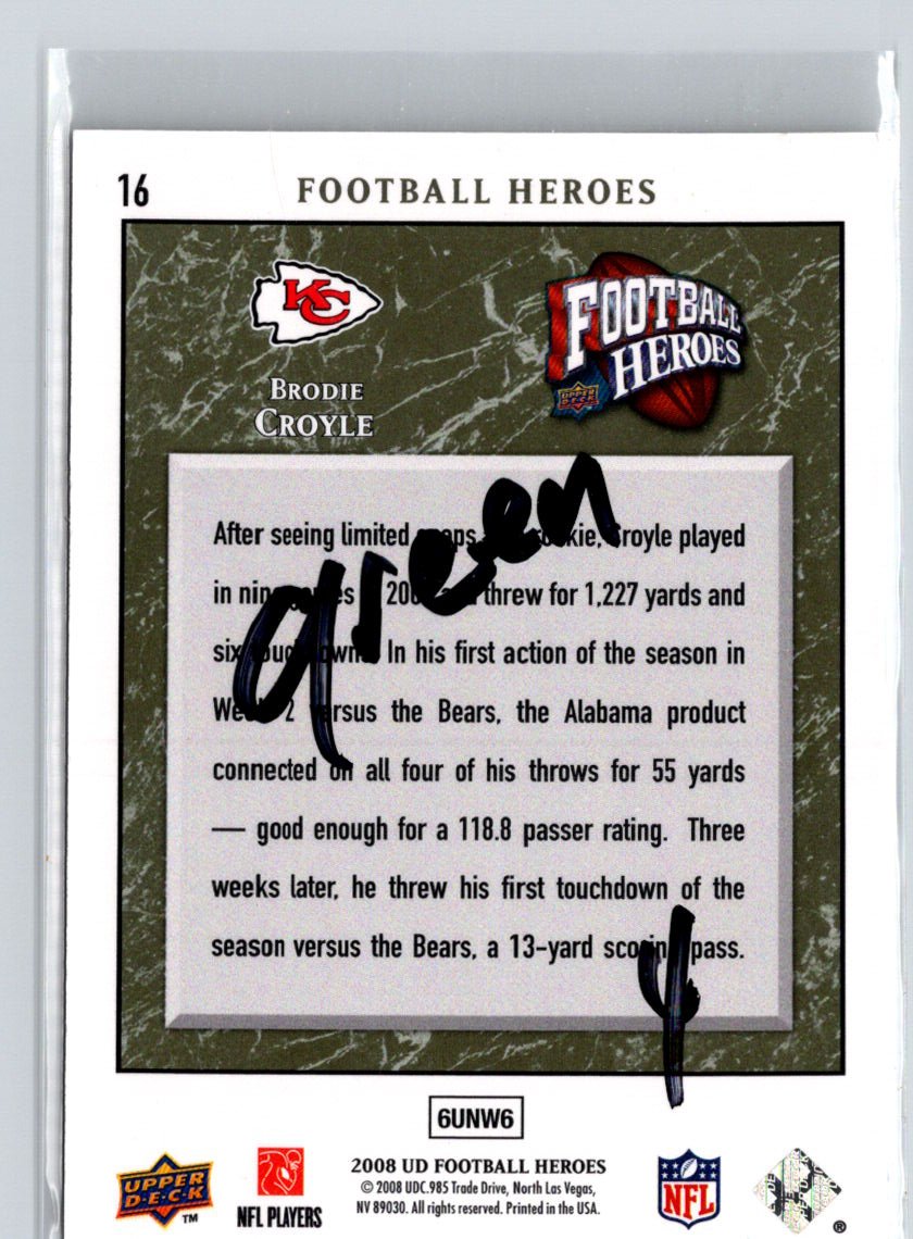 2008 Upper Deck Heroes #16 Brodie Croyle Green #/350 i18