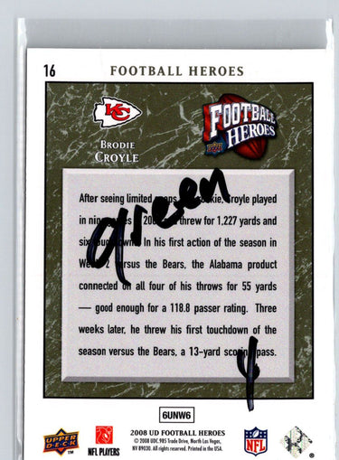 2008 Upper Deck Heroes #16 Brodie Croyle Green #/350 i18