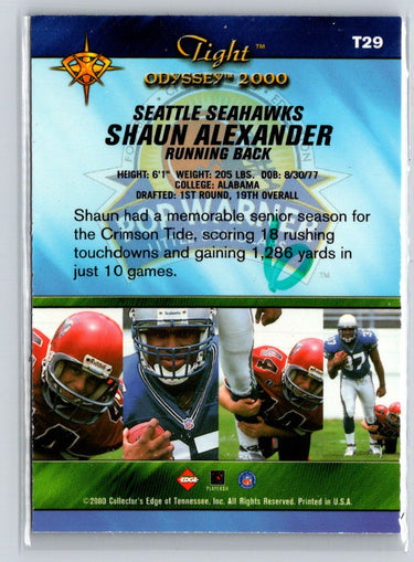 2000 Collector's Edge Odyssey #T29 Shaun Alexander Tight i19