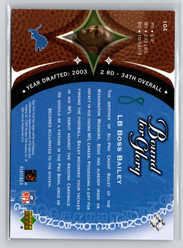 2003 Upper Deck Sweet Spot #104 Boss Bailey #/1500 i25