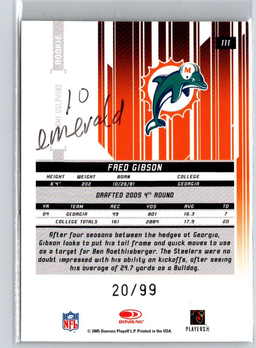 2005 Leaf Rookies & Stars #111 Fred Gibson Longevity #/99 i18