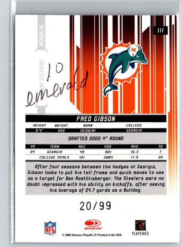 2005 Leaf Rookies & Stars #111 Fred Gibson Longevity #/99 i18