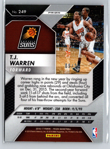 2016-17 Panini Prizm #249 T.J. Warren Mojo Prizms #/25 i20