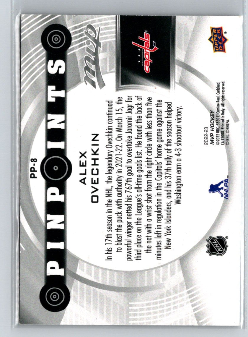 2022-23 Upper Deck MVP #PP-8 Alex Ovechkin Pinpoints Gold i23