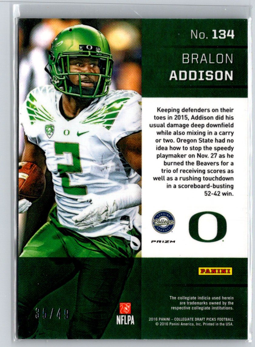2016 Panini Prizm Collegiate Draft Picks #134 Bralon Addison Tie Dyed #/49 i24