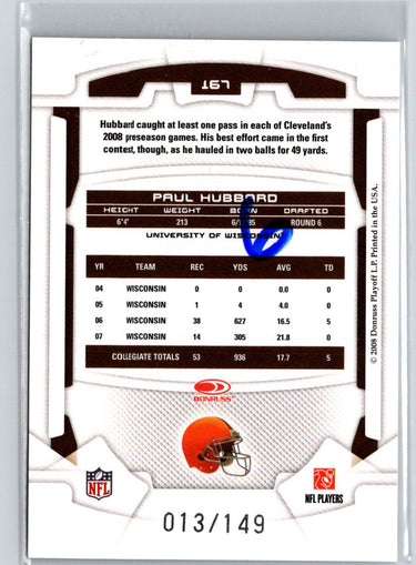 2008 Leaf Rookies & Stars Longevity #167 Paul Hubbard Sapphire #/149 i26