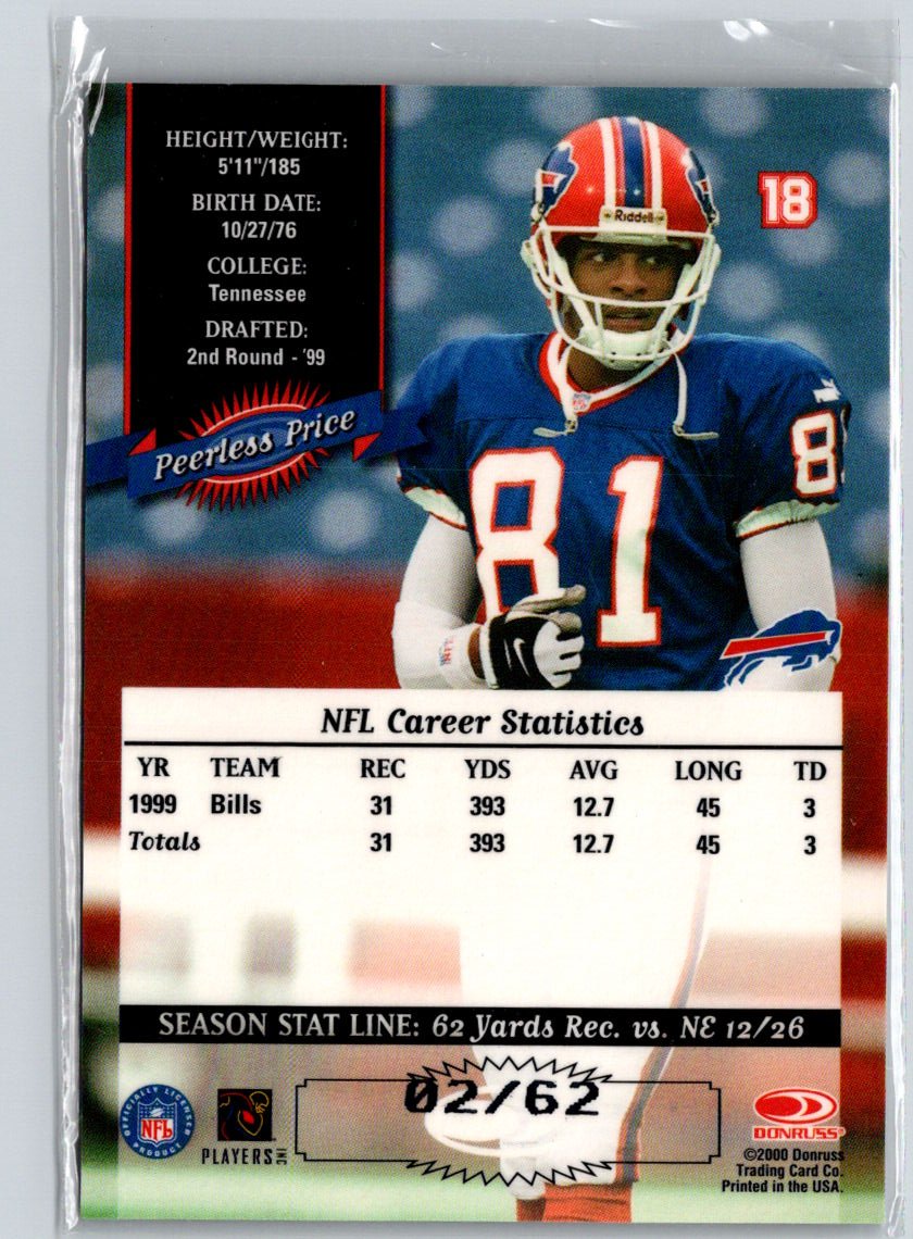 2000 Donruss #18 Peerless Price Stat Line Season #/62 i27