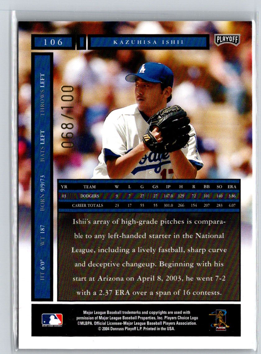 2004 Playoff Honors #106 Kazuhisa Ishii Credits Bronze #/100 i27