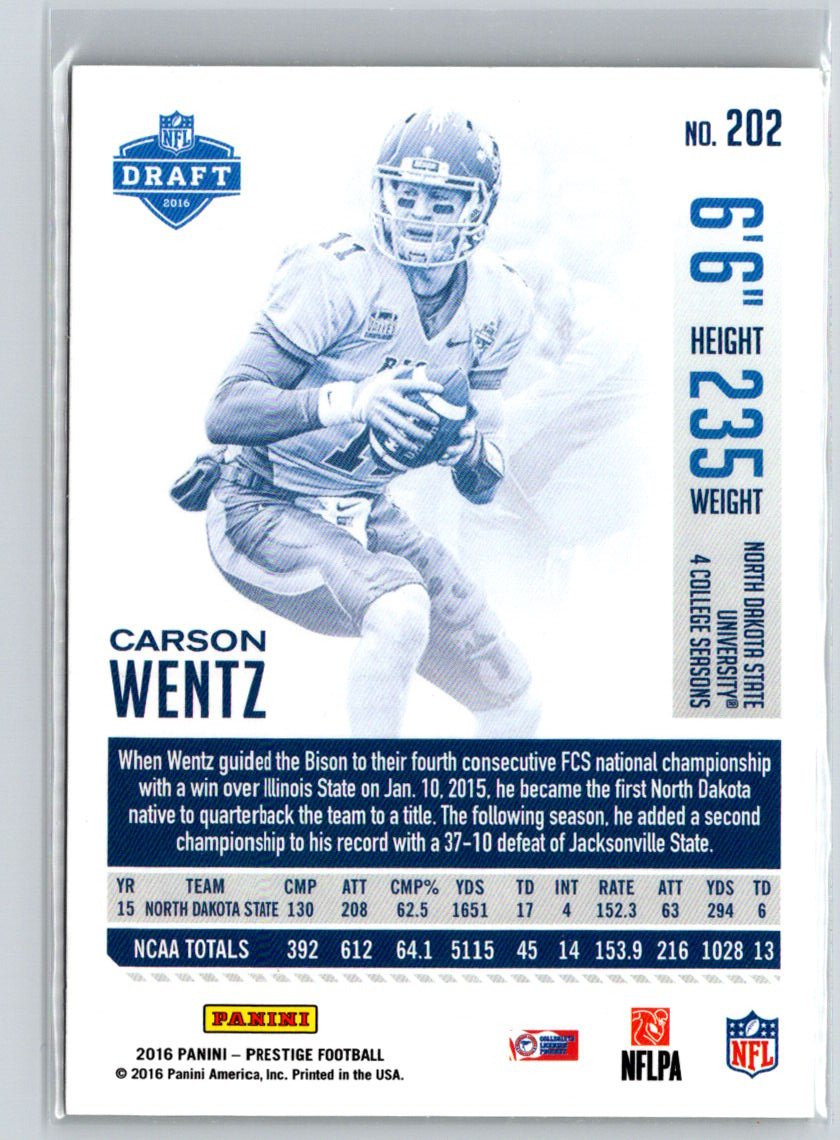 2016 Panini Prestige #202 Carson Wentz i28