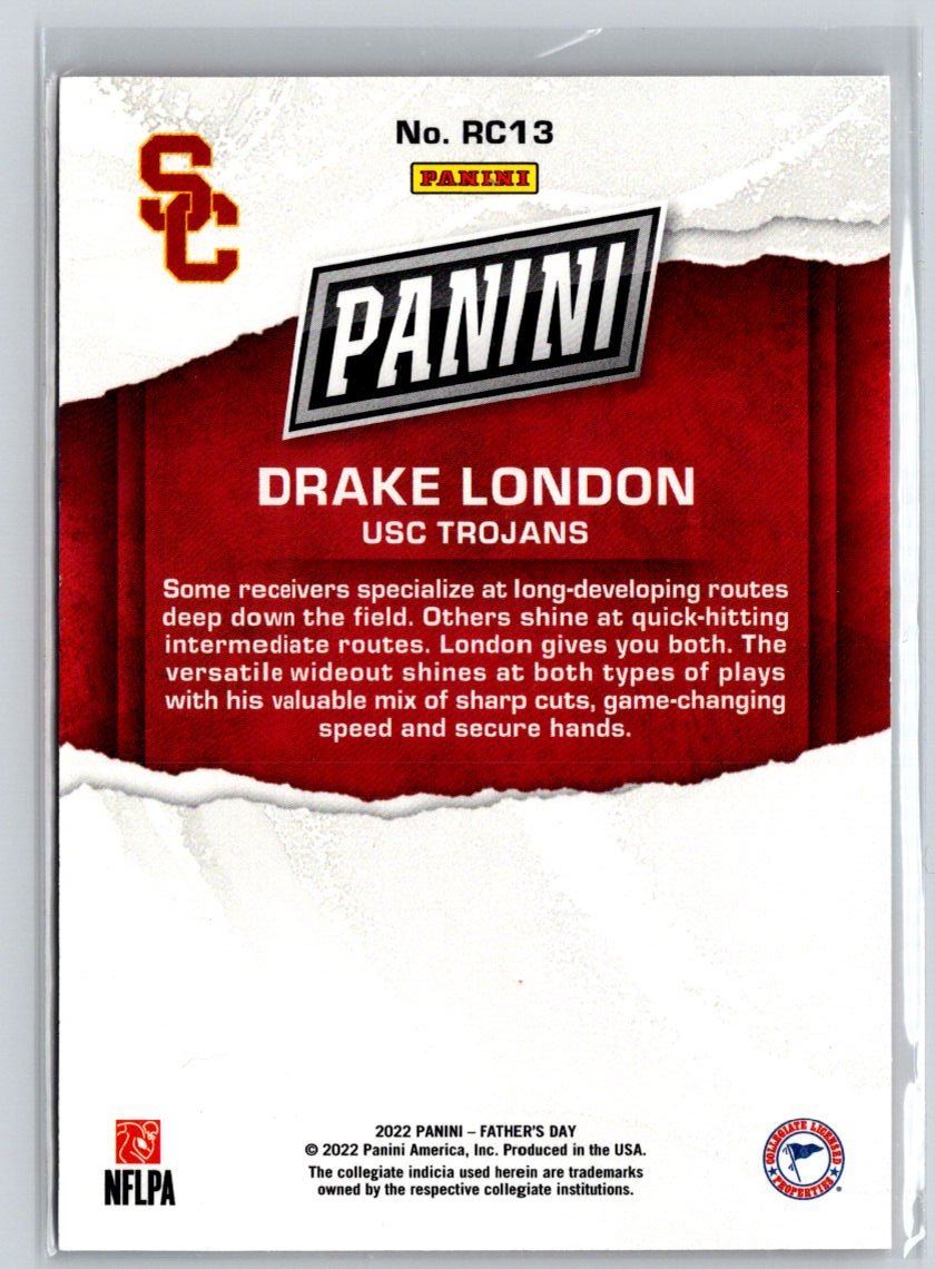 2022 Panini Father's Day #RC13 Drake London Rookies Red #/99 i28