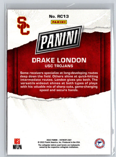 2022 Panini Father's Day #RC13 Drake London Rookies Red #/99 i28