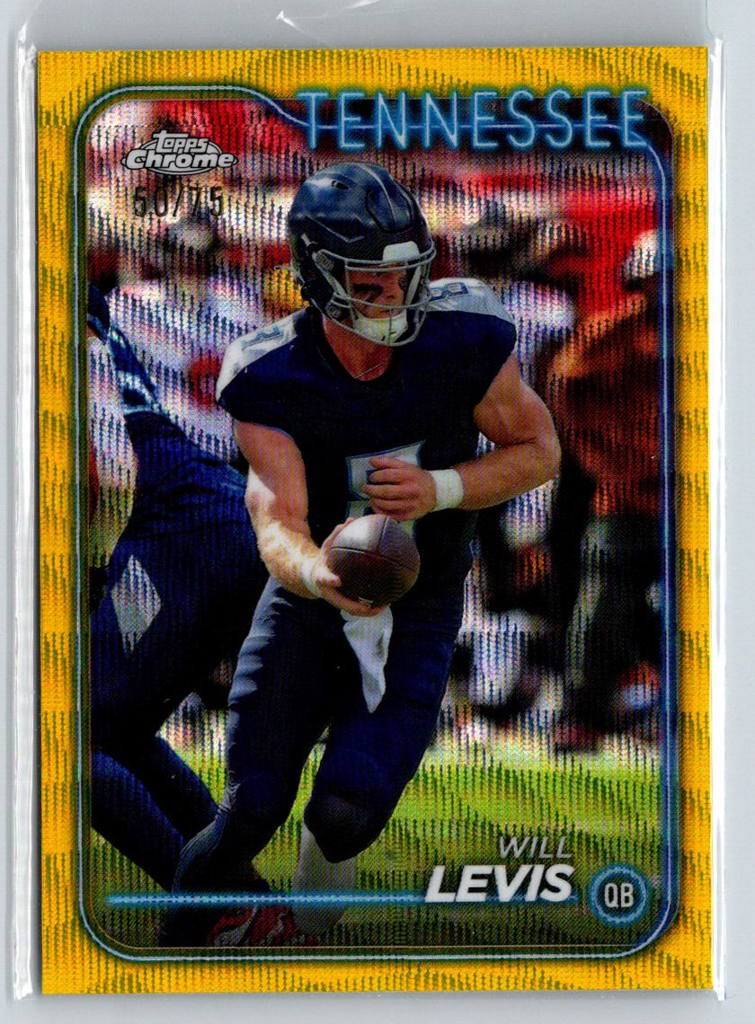 2024 Topps Chrome #188 Will Levis Yellow Wave Refractor #/75 i28