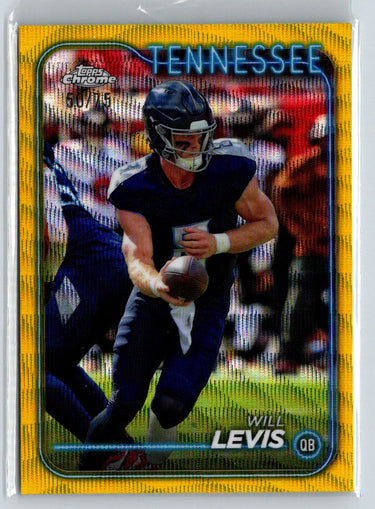 2024 Topps Chrome #188 Will Levis Yellow Wave Refractor #/75 i28