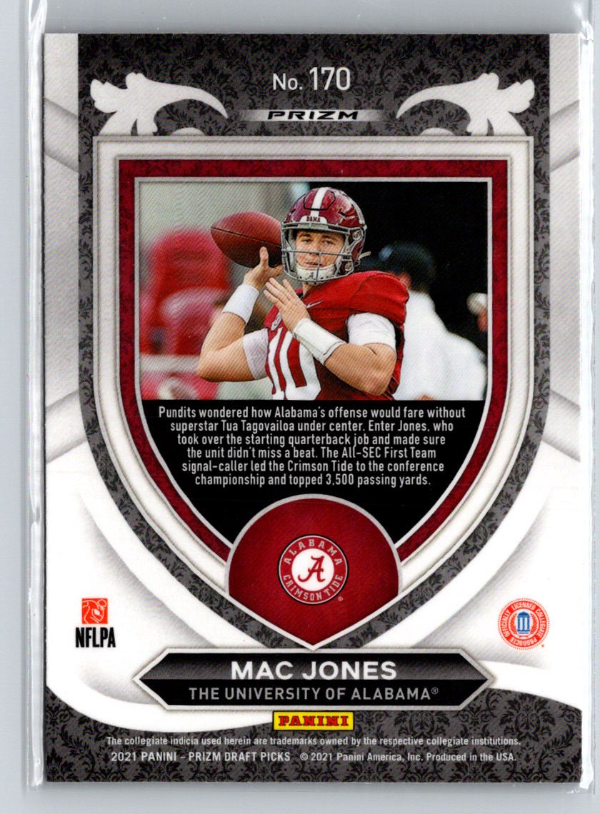 2021 Panini Prizm Draft Picks Collegiate #170 Mac Jones Red White and Blue i28