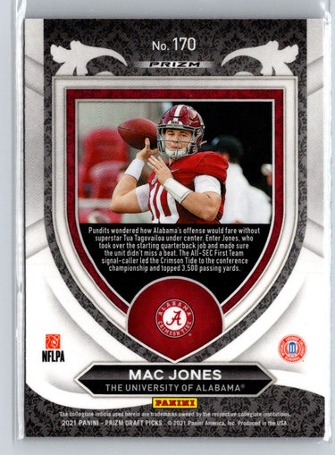 2021 Panini Prizm Draft Picks Collegiate #170 Mac Jones Red White and Blue i28