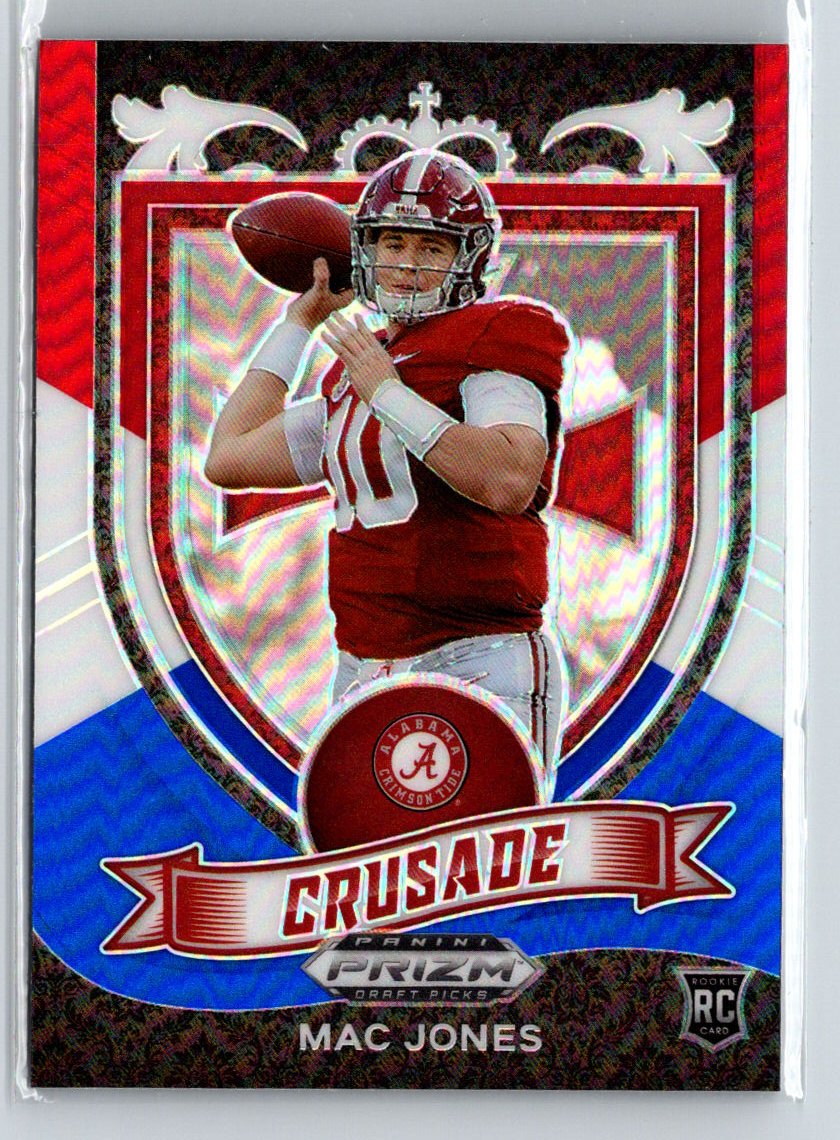 2021 Panini Prizm Draft Picks Collegiate #170 Mac Jones Red White and Blue i28