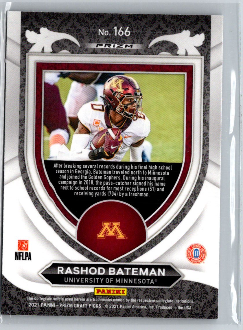 2021 Panini Prizm Draft Picks Collegiate #166 Rashod Bateman Purple Wave i28