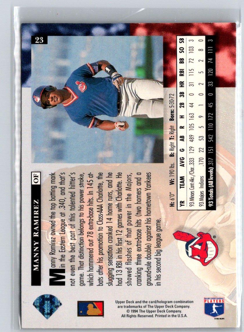 1994 Upper Deck #23 Manny Ramirez Electric Diamond i29