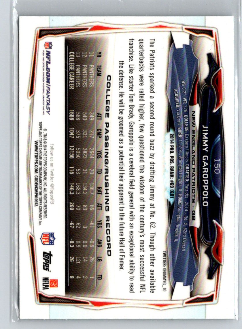 2014 Topps Chrome #150 Jimmy Garoppolo i30