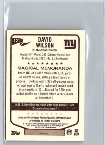 2013 Topps Magic #121 David Wilson Mini Red Border #/50 i30