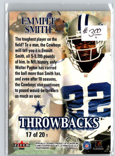 2000 Fleer Tradition #17 T Emmitt Smith Throwbacks i32
