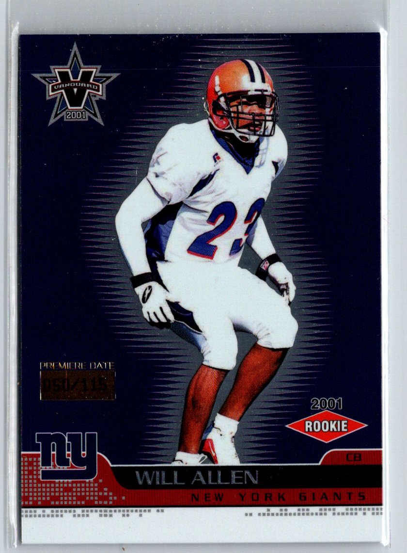 2001 Pacific Vanguard #129 Will Allen Premiere Date #/115 i32