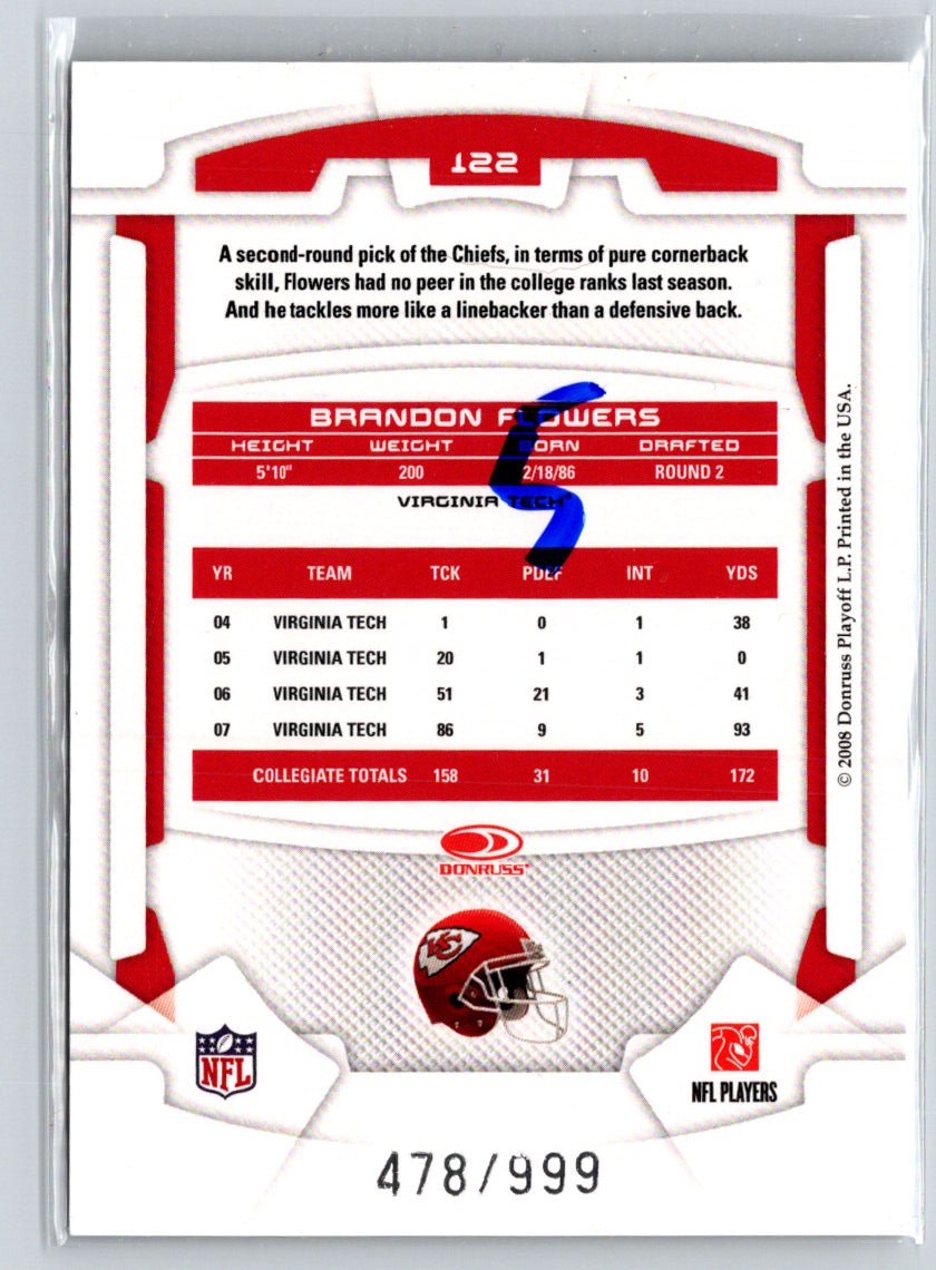 2008 Leaf Rookies & Stars Longevity #122 Brandon Flowers #/999 i33