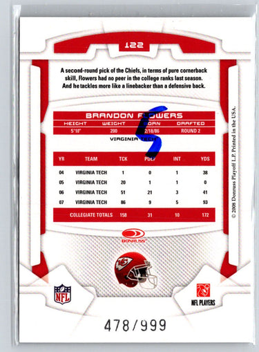 2008 Leaf Rookies & Stars Longevity #122 Brandon Flowers #/999 i33