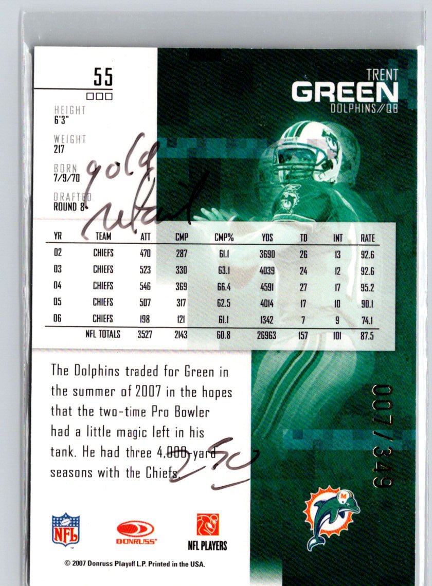 2007 Leaf Rookies & Stars #55 Trent Green Gold Retail #/349 i35