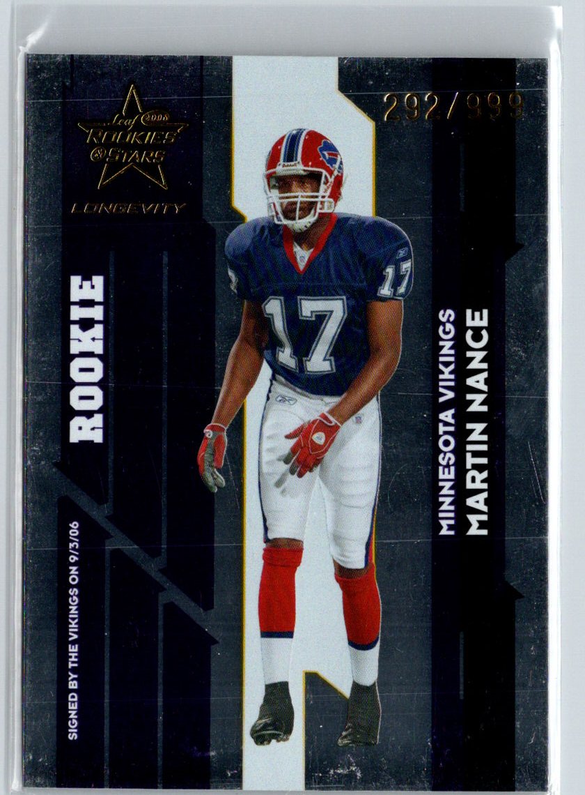 2006 Leaf Rookies & Stars Longevity #155 Martin Nance #/999 i35