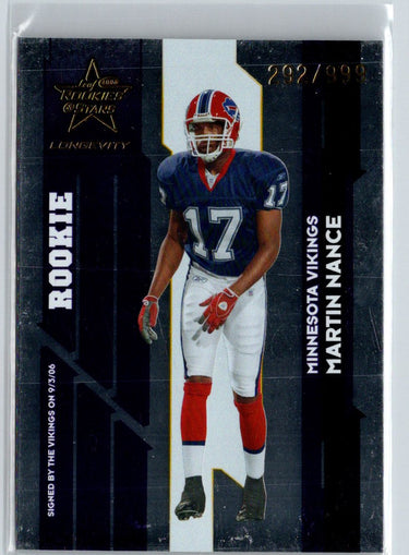 2006 Leaf Rookies & Stars Longevity #155 Martin Nance #/999 i35