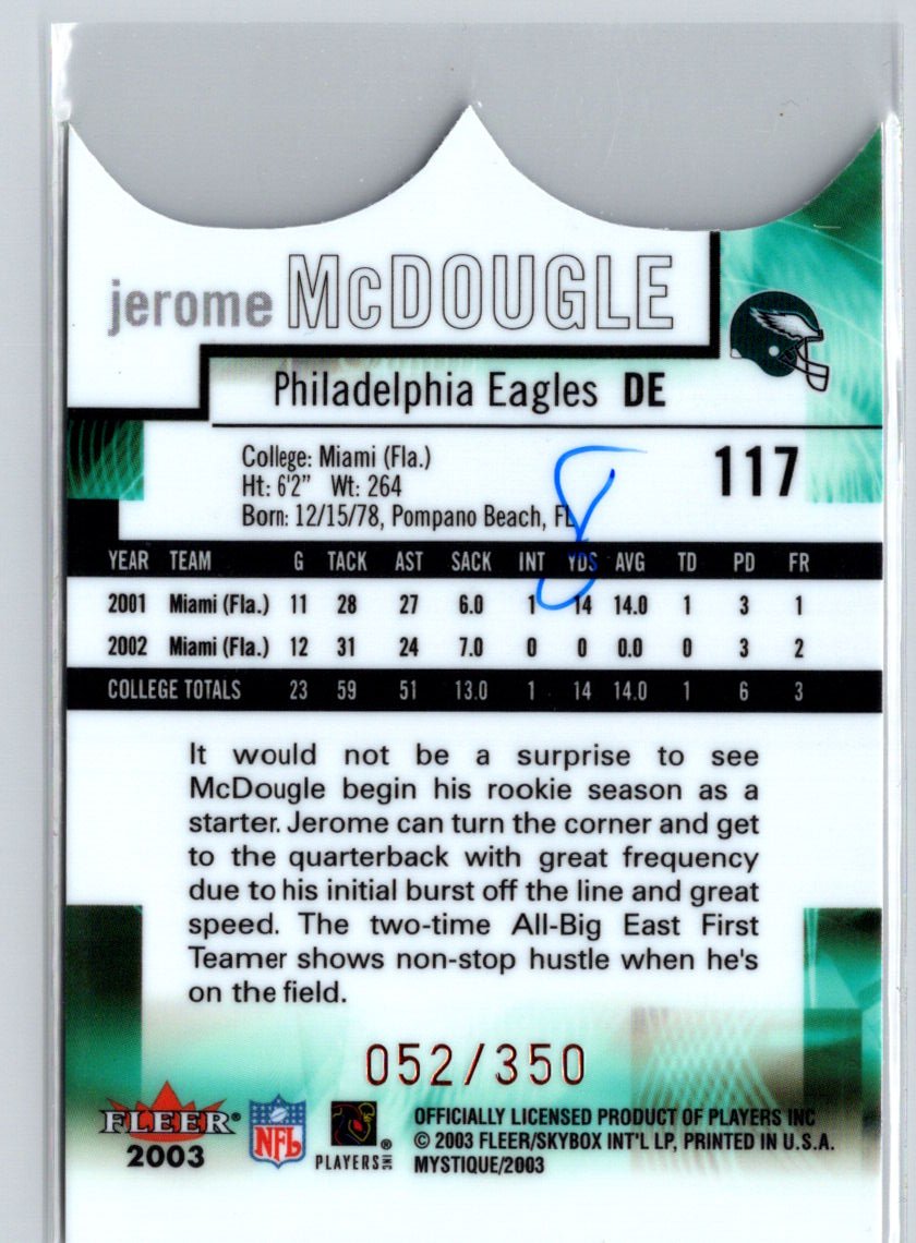 2003 Fleer Mystique #117 Jerome McDougle Rookie Blue #/350 i35