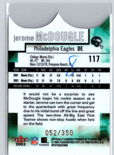 2003 Fleer Mystique #117 Jerome McDougle Rookie Blue #/350 i35