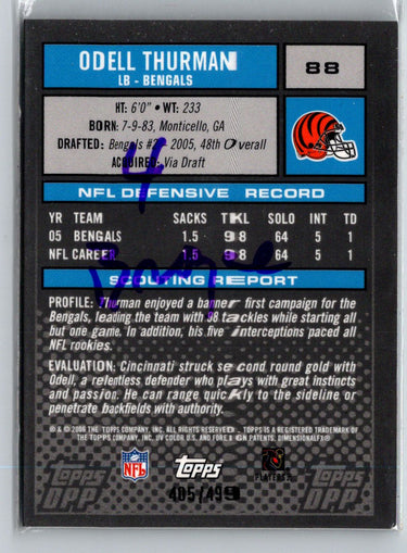 2006 Topps Draft Picks & Prospects #88 Odell Thurman Chrome Bronze #/499 i35
