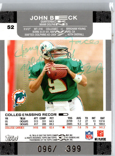 2007 Topps Co-Signers #52a John Beck Lorenzo Booker Gold Red #/399 i36