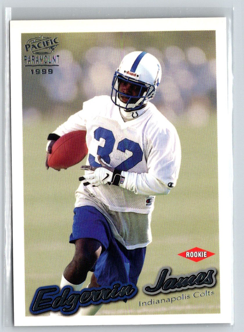 1999 Pacific Paramount #100 Edgerrin James Platinum Blue i37