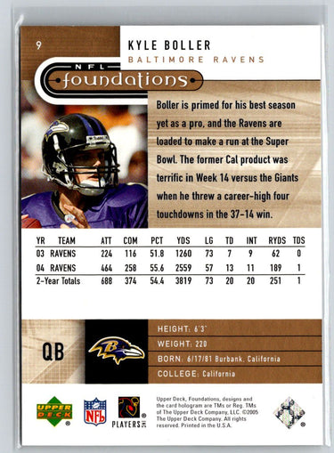 2005 Upper Deck Foundations #9 Kyle Boller Exclusive Gold #/99 i37