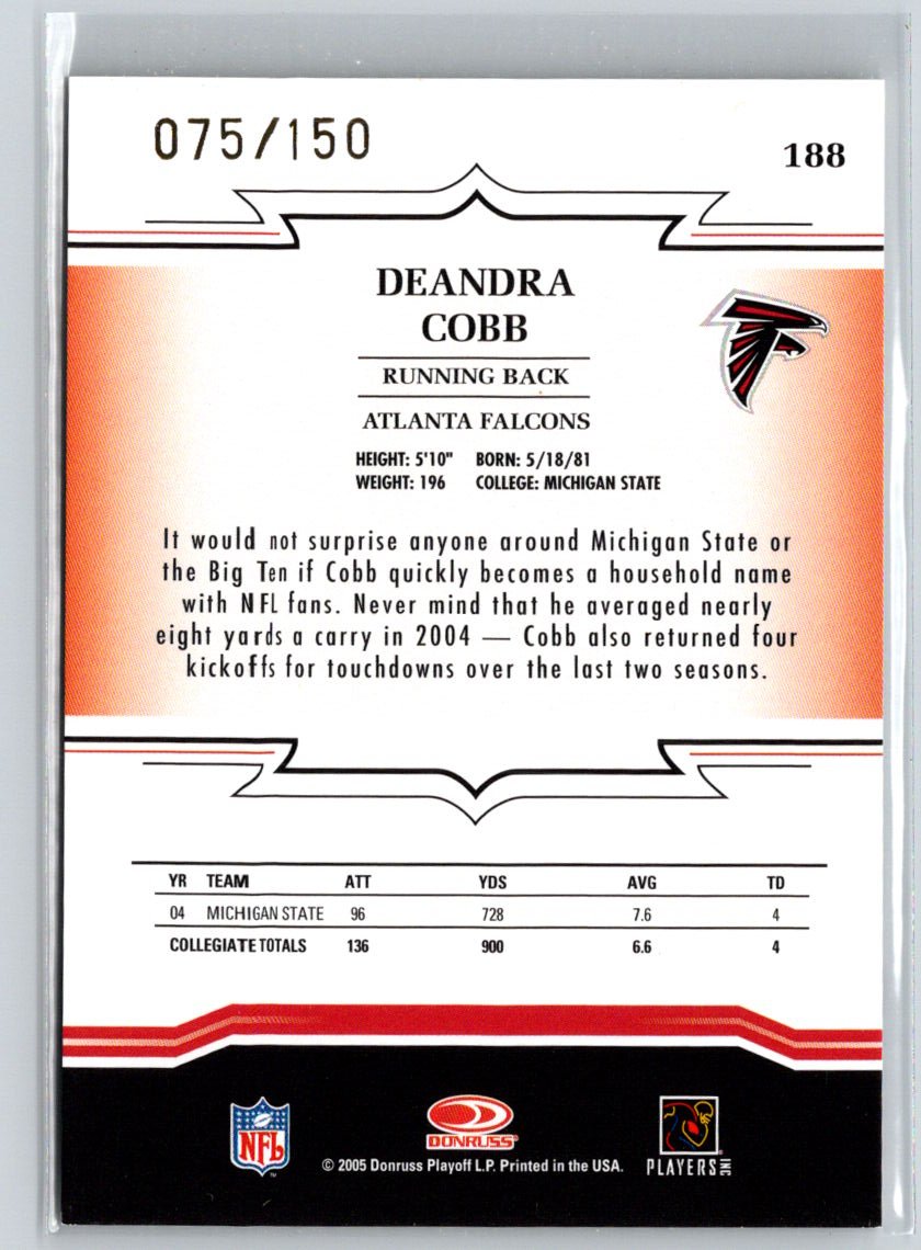 2005 Donruss Throwback Threads #188 Deandra Cobb Bronze Holofoil #/150 i37