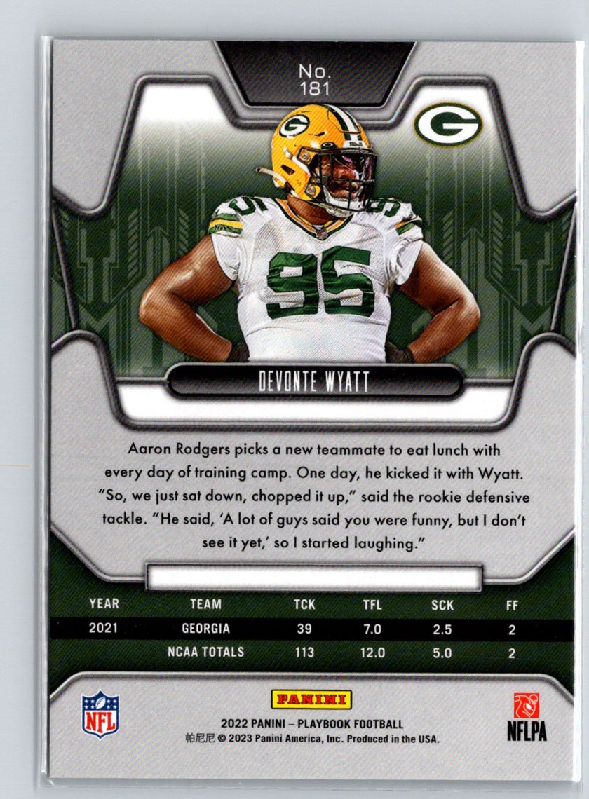 2022 Panini Playbook #181 Devonte Wyatt Gold #/49 i37