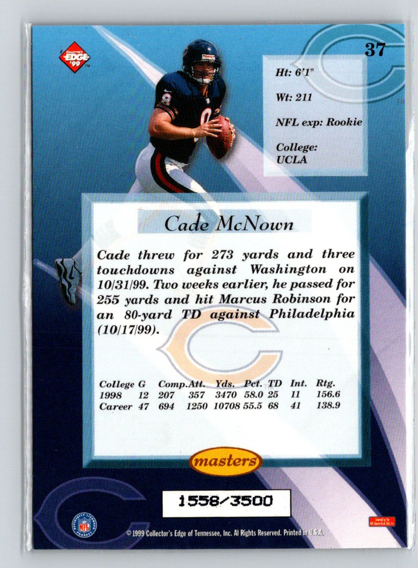 1999 Collector's Edge Masters #37 Cade McNown HoloSilver #/3500 i37