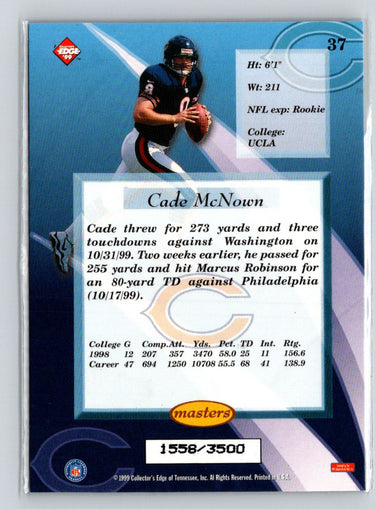 1999 Collector's Edge Masters #37 Cade McNown HoloSilver #/3500 i37