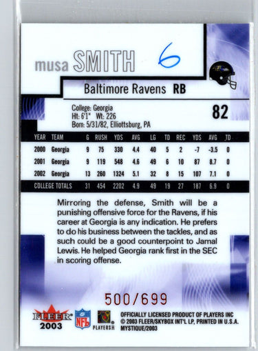 2003 Fleer Mystique #82 Musa Smith #/699 i38