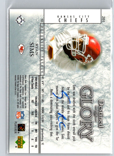 2002 SP Legendary Cuts #201 Ryan Sims #/1100 i38