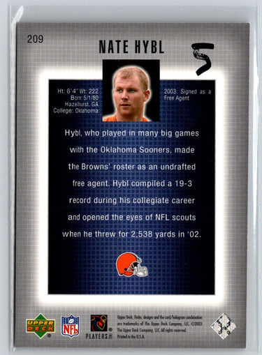 2003 Upper Deck Finite #209 Nate Hybl #/999 i38