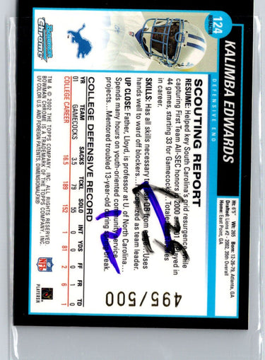 2002 Bowman Chrome #124 Kalimba Edwards Refractors #/500 i38