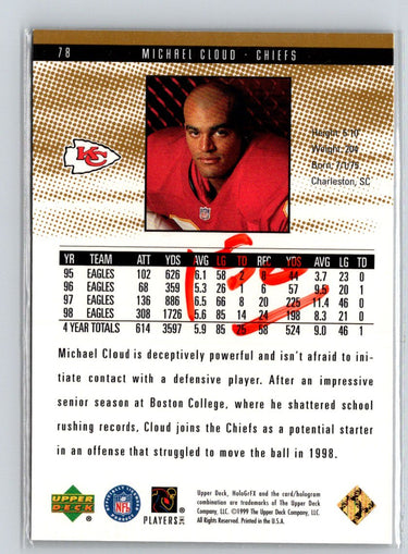1999 Upper Deck HoloGrFX #78 Michael Cloud AuSome i39